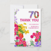 70. Geburtstag Danke Blumen Gartenparty (Vorderseite)