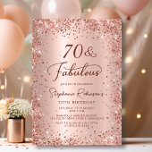 70. Geburtstag der fabelhaften Rose Gold 70. Einladung