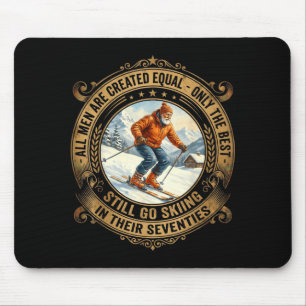 70. Geburtstag des Mannes geht Skifahren Vintage-S Mousepad