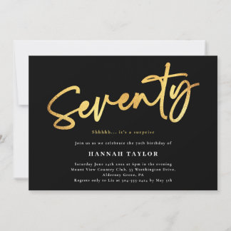 70. Geburtstag des modernen Black Gold Einladung