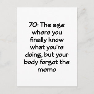 70 Geburtstag Eine freche Hommage an sieben Jahrze Postkarte