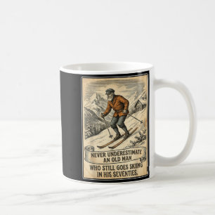 70. Geburtstag eines Mannes geht Ski fahren Vintag Kaffeetasse