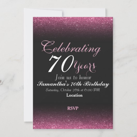 70. Geburtstag Einladung (Vorderseite)