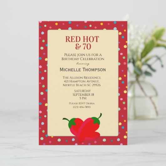 70. Geburtstag Einladung (Stehend Vorderseite)