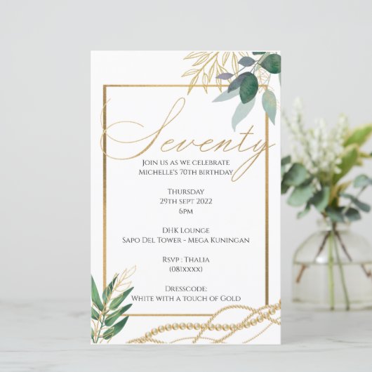 70. Geburtstag - Einladung (Stehend Vorderseite)