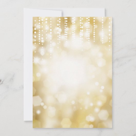 70. Geburtstag Einladung Gold Glitzer (Rückseite)