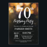 70. Geburtstag Einladung Gold Glitzer<br><div class="desc">70. Geburtstag Einladung mit Gold String Lights mit Gold Glitzer Hintergrund. Gold zum Geburtstag. Erwachsener zum Geburtstag. Männer oder Frauen laden ein. 13. 15. 16. 18. 20. 21. 30. 40. 50. 60. 70. 80. 90. 100. Jedes Alter. Für weitere Anpassungen klicken Sie bitte auf die Schaltfläche "Anpassen" und verwenden Sie...</div>