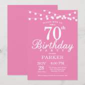 70. Geburtstag Einladung Pink (Vorne/Hinten)