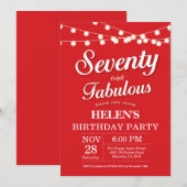 70. Geburtstag Einladung Red Fabulous (Vorne/Hinten)