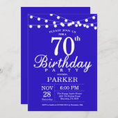70. Geburtstag Einladung Royal Blue (Vorne/Hinten)