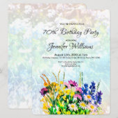 70. Geburtstag Einladung wild lebende Blume (Vorne/Hinten)