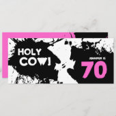 70. Geburtstag Einladungen - Heilige Kuh! (Vorne/Hinten)