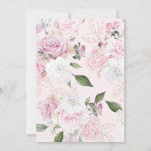 70. Geburtstag Elegant Moderner Blumenchic Einladung (Rückseite)