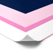 70. Geburtstag Elegant Rosa & Navy Poster (Ecke)