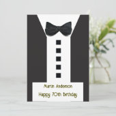 70. Geburtstag 🎉 Elegant Tuxedo Fruchtplate Card Einladung (Stehend Vorderseite)