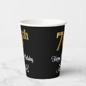 70. Geburtstag - Elegante Luxuriöse Imitate Gold L Pappbecher (Links)