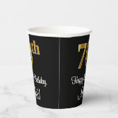 70. Geburtstag - Elegante Luxuriöse Imitate Gold L Pappbecher (Rechts)