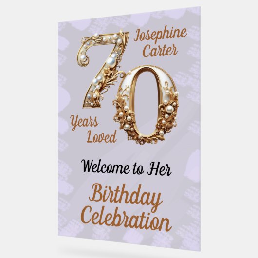 70. Geburtstag Elegantes Party Acrylschild (Winkel)