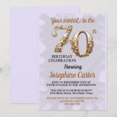 70. Geburtstag Elegantes Party Einladung (Vorne/Hinten)