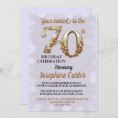 70. Geburtstag Elegantes Party Einladung (Vorne/Hinten)