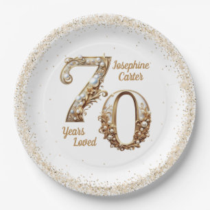70. Geburtstag Elegantes Party Pappteller