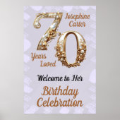 70. Geburtstag Elegantes Party Poster (Vorne)