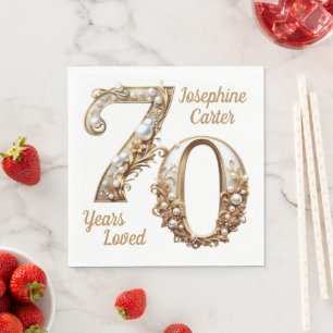 70. Geburtstag Elegantes Party Serviette