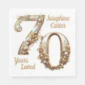 70. Geburtstag Elegantes Party Serviette (Vorderseite)