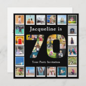 70. Geburtstag Entwerfen Sie Ihre eigene FotoColla Einladung (Vorne/Hinten)