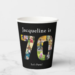 70. Geburtstag Entwerfen Sie Ihre eigene FotoColla Pappbecher