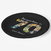 70. Geburtstag Entwerfen Sie Ihre eigene FotoColla Pappteller (Schrägansicht)