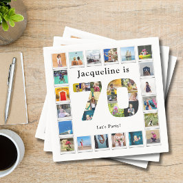70. Geburtstag Entwerfen Sie Ihre eigene FotoColla Serviette
