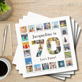 70. Geburtstag Entwerfen Sie Ihre eigene FotoColla Serviette