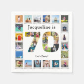 70. Geburtstag Entwerfen Sie Ihre eigene FotoColla Serviette (Vorderseite)