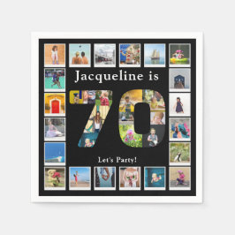 70. Geburtstag Entwerfen Sie Ihre eigene FotoColla Serviette