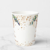 70. Geburtstag Eukalyptus grün Glitzer Name Pappbecher (Rechts)