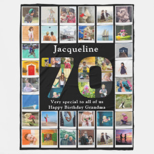 70. Geburtstag Familie Foto Vorlage Große Fleecedecke