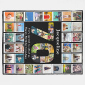 70. Geburtstag Familie Foto Vorlage Große Fleecedecke (Vorderseite (Horizontal))