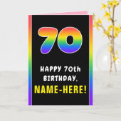 70. Geburtstag: Farbiger Regenbogen # 70, Individu Karte (Gelbe Blume)