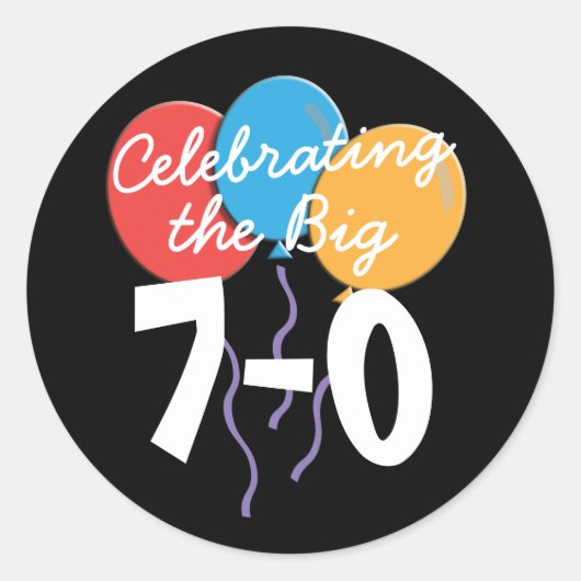 70. Geburtstag Feiern der großen 70 Sticker (Vorderseite)