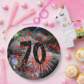 70. Geburtstag Feuerwerk in Clouds Papier Plate Pappteller (Party)