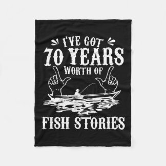 70. Geburtstag Fisherman T Shirt Funny B Fishing G Fleecedecke