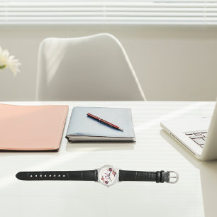 70. Geburtstag florales Gold geo burgundy Name Armbanduhr