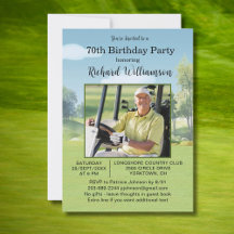 70. Geburtstag Foto Aquarell Golf Thema