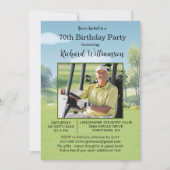 70. Geburtstag Foto Aquarell Golf Thema Einladung (Vorderseite)