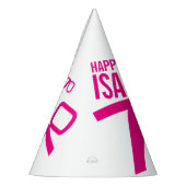 70. Geburtstag Foto benutzerdefiniertes Foto pink Partyhütchen (Links)