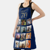 70. Geburtstag Foto Collage Blue Gold Schürze (InSitu)