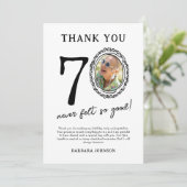 70. Geburtstag Foto Danke Karte (Stehend Vorderseite)