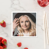 70. Geburtstag Foto Drehbuch Frau Text Serviette (Beispiel)
