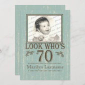 70. Geburtstag Foto Einladung (Vorne/Hinten)